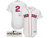 Men Boston Red Sox Xander Bogaerts #2 White 2017 Postseason Patch Flex Base Jersey