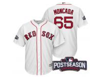 Men Boston Red Sox Yoan Moncada #65 AL East Division Champions White 2016 Postseason Patch Cool Base Jersey