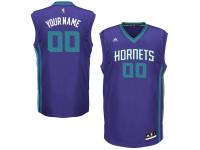 Men Charlotte Hornets adidas Team Color Custom Replica Basketball Jersey - Purple