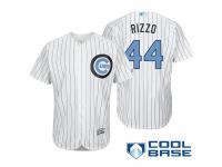 Men Chicago Cubs #44 Anthony Rizzo Majestic White Fashion 2016 Father's Day Cool Base Jersey