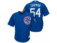 Men Chicago Cubs #54 Aroldis Chapman 2017 Spring Training Cactus League Patch Royal Cool Base Jersey