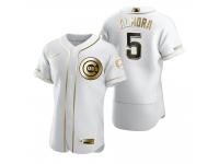 Men Chicago Cubs Albert Almora Jr. Nike White Golden Edition Jersey