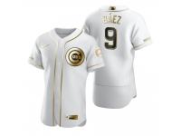 Men Chicago Cubs Javier Baez Nike White Golden Edition Jersey