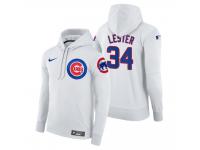 Men Chicago Cubs Jon Lester Nike White Home Hoodie
