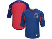 Men Chicago Cubs Kris Bryant On-Field 3/4 Sleeve Player Batting Practice Jersey - Royal