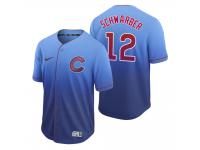 Men Chicago Cubs Kyle Schwarber Royal Fade Nike Jersey