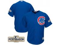 Men Chicago Cubs Royal 2017 Postseason Patch Cool Base Team Jersey