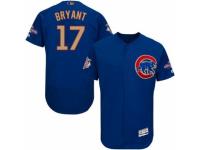 Men Cubs 17 Kris Bryant Blue Flexbase Authentic 2017 Gold Program Stitched MLB Jerseys