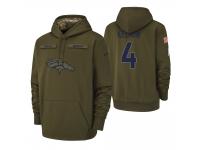 Men Denver Broncos #4 Case Keenum Olive 2018 Salute to Service Pullover Hoodie