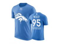 Men Denver Broncos Derek Wolfe #95 Powder Blue Father Day Gift With Message T-Shirt