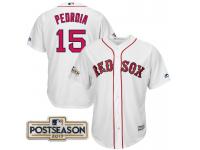 Men Dustin Pedroia #15 Boston Red Sox 2017 Postseason White Cool Base Jersey