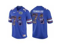 Men Florida Gators #74 Jack Youngblood Blue With Portrait Print College Football Jersey