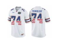 Men Florida Gators #74 Jack Youngblood White USA Flag College Football Jersey