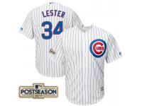 Men Jon Lester #34 Chicago Cubs 2017 Postseason White Cool Base Jersey