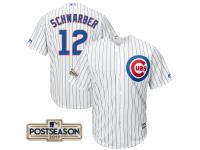 Men Kyle Schwarber #12 Chicago Cubs 2017 Postseason White Cool Base Jersey