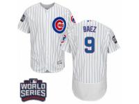 Men Majestic Chicago Cubs #9 Javier Baez White 2016 World Series Bound Flexbase Authentic Collection MLB Jersey