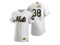 Men New York Mets Justin Wilson Nike White Golden Edition Jersey