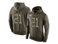 Men Nike NFL Denver Broncos #21 Aqib Talib Olive Salute To Service KO Performance Hoodie