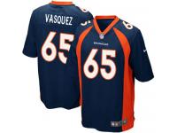 Men Nike NFL Denver Broncos #65 Louis Vasquez Navy Blue Game Jersey
