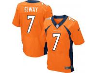 Men Nike NFL Denver Broncos #7 John Elway Authentic Elite Home Orange Jersey