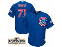 Men Wade Davis #71 Chicago Cubs 2017 Postseason Royal Cool Base Jersey