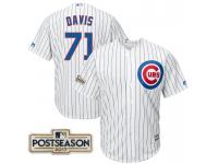 Men Wade Davis #71 Chicago Cubs 2017 Postseason White Cool Base Jersey