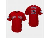 Men's Boston Red Sox 2019 Spring Training #15 Scarlet Dustin Pedroia Cool Base Jersey