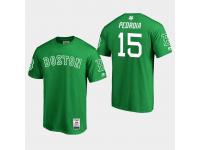 Men's Boston Red Sox 2019 St. Patrick's Day #15 Green Dustin Pedroia T-Shirt