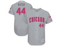Men's Chicago Cubs Anthony Rizzo Majestic Gray Mother's Day Flex Base Jersey