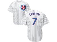 Men's Chicago Cubs Majestic White-Royal Cool Base #7 Victor Caratini Jersey