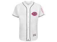 Men's Cincinnati Reds Majestic White Home 2016 Mother's Day Flex Base Team Jersey