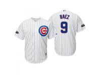 Men's Cubs 2018 Postseason Home White Javier Baez Cool Base Jersey