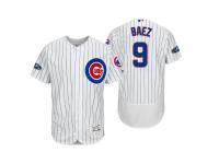 Men's Cubs 2018 Postseason White Javier Baez Flex Base Home Jersey