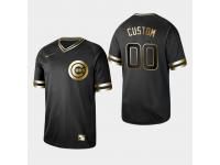 Men's Cubs 2019 Black Golden Edition Custom V-Neck Stitched Jersey