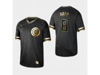 Men's Cubs 2019 Black Golden Edition Ian Happ V-Neck Stitched Jersey