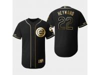 Men's Cubs 2019 Black Golden Edition Jason Heyward Flex Base Stitched Jersey