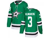 Men's Dallas Stars #3 John Klingberg adidas Kelly Green Authentic Jersey