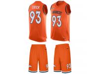 Men's Limited Jared Crick Orange Jersey Tank Top Suit #93 NFL Denver Broncos Nike