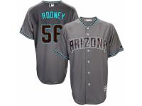 Men's Majestic Arizona Diamondbacks #56 Fernando Rodney Gray-Turquoise Cool Base MLB Jersey