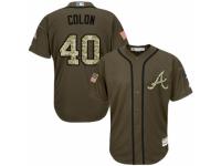 Men's Majestic Atlanta Braves #40 Bartolo Colon Authentic Green Salute to Service MLB Jersey