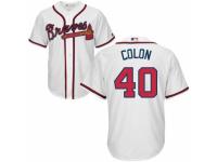 Men's Majestic Atlanta Braves #40 Bartolo Colon Authentic White Home Cool Base MLB Jersey