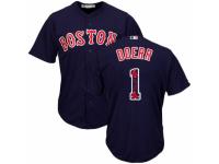 Men's Majestic Boston Red Sox #1 Bobby Doerr Navy Blue Team Logo Fashion Cool Base MLB Jersey