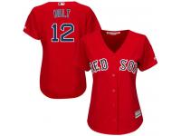 Men's Majestic Boston Red Sox #12 Brock Holt Authentic Green Salute to Service MLB Jersey