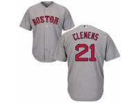 Men's Majestic Boston Red Sox #21 Roger CleMen Grey Road Cool Base MLB Jersey