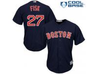Men's Majestic Boston Red Sox #27 Carlton Fisk  Navy Blue Alternate Road Cool Base MLB Jersey