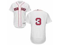 Men's Majestic Boston Red Sox #3 Babe Ruth White Flexbase Authentic Collection MLB Jersey