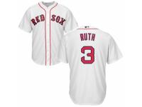 Men's Majestic Boston Red Sox #3 Babe Ruth White Home Cool Base MLB Jersey