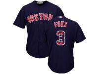 Men's Majestic Boston Red Sox #3 Jimmie Foxx Navy Blue Team Logo Fashion Cool Base MLB Jersey