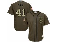 Men's Majestic Boston Red Sox #41 Chris Sale Green Salute to Service MLB Jersey