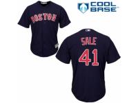 Men's Majestic Boston Red Sox #41 Chris Sale Navy Blue Alternate Road Cool Base MLB Jersey